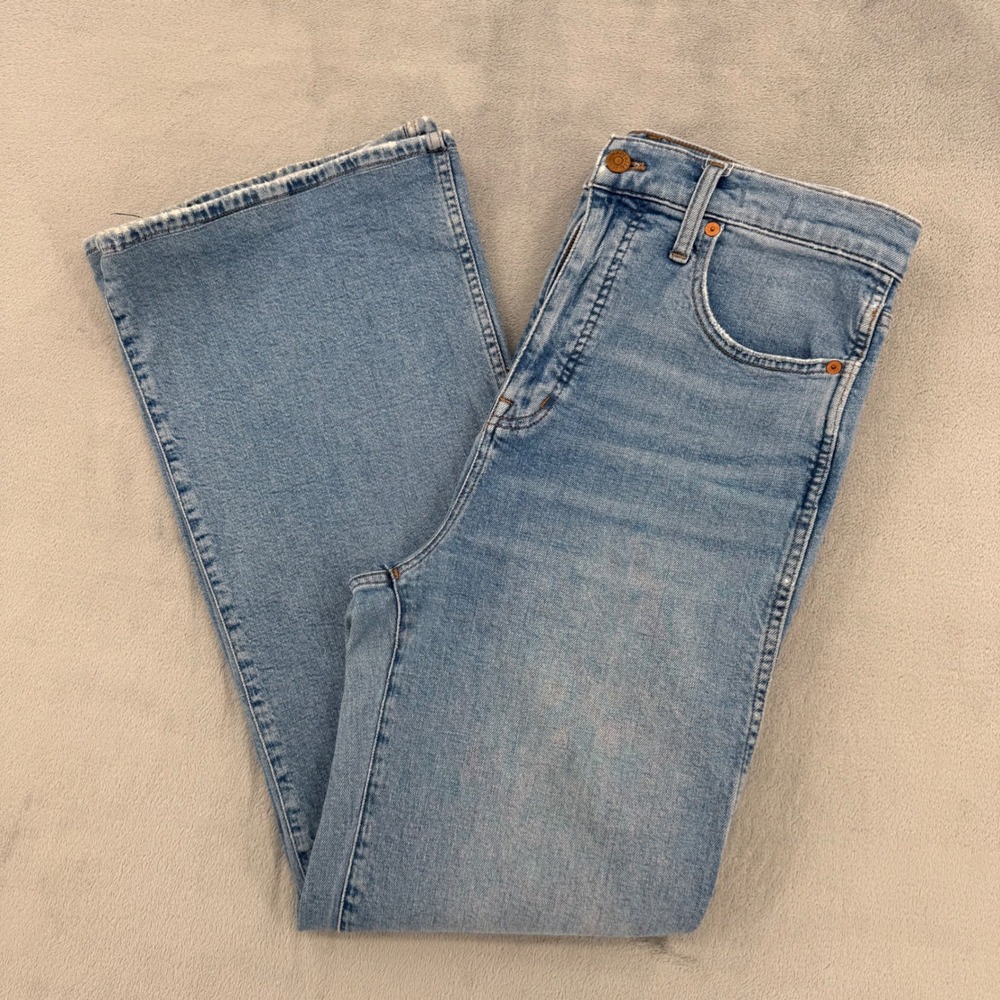 Madewell 11" High Rise Flare Jeans Womens Size 29 Light Wash Strech Blue Denim
